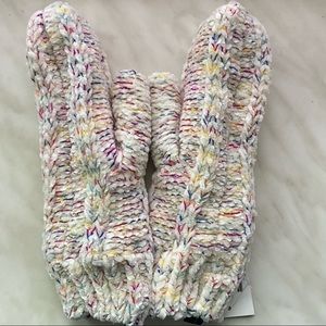 INC Space Dye Chenille Mittens Ivory Winter Gloves
